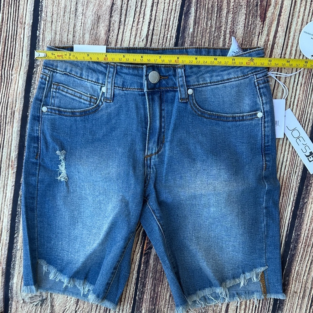 Joe's Jeans Distressed Blue Denim Shorts - Picture 6 of 7